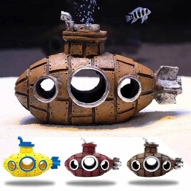 Aquarium Fish Tank Price - زينة على شكل غواصة من الراتنج