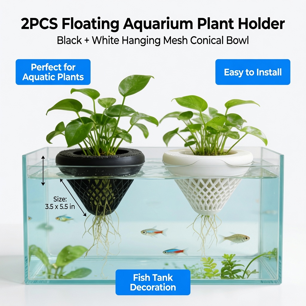 كهف عائم لتزيين حوض السمك، مخب - مراجعة Aquarium Fish Tank Price وسعره