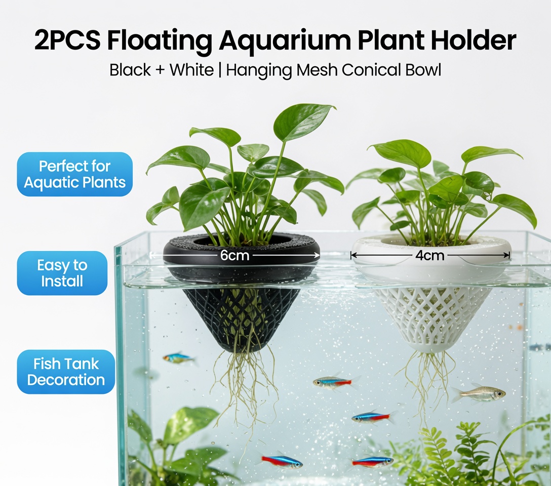 كهف عائم لتزيين حوض السمك، مخب - مراجعة Aquarium Fish Tank Price وسعره