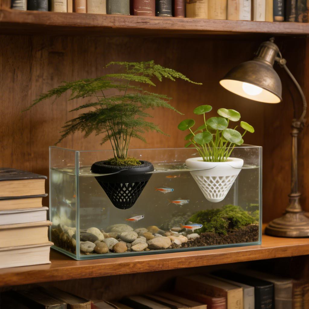 كهف عائم لتزيين حوض السمك، مخب - مراجعة Aquarium Fish Tank Price وسعره