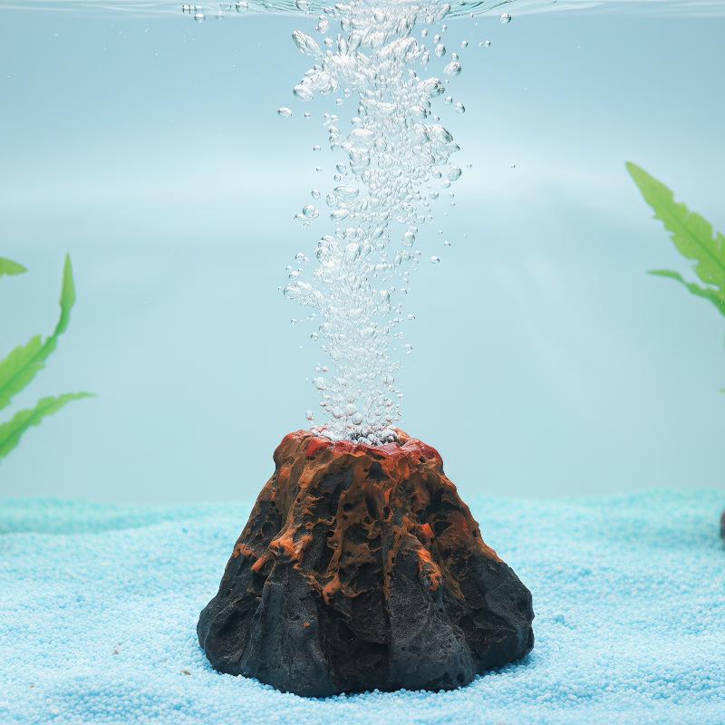 حجر فقاعات على شكل بركان لتزيي - مراجعة Aquarium Fish Tank Price وسعره