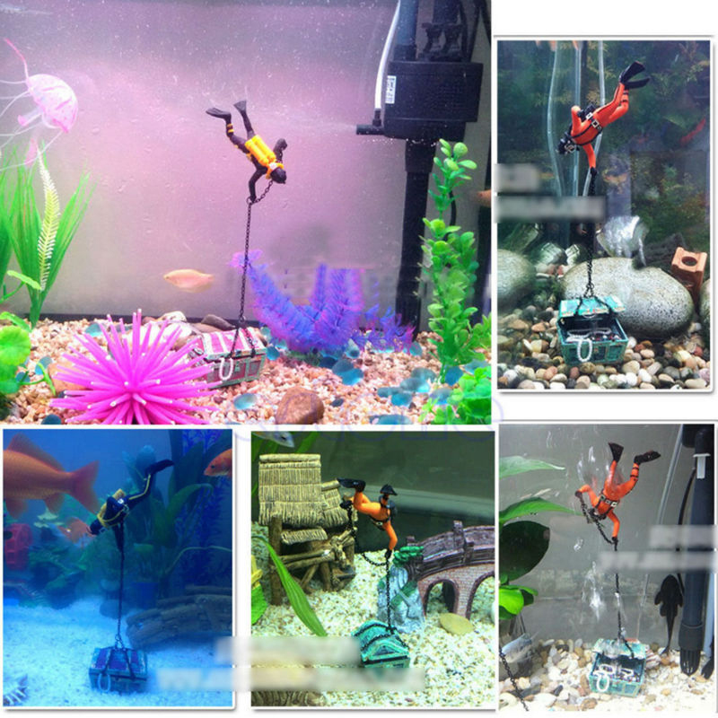 تمثال غواص الكنز للزينة في حوض - مراجعة Aquarium Fish Of The World وسعره