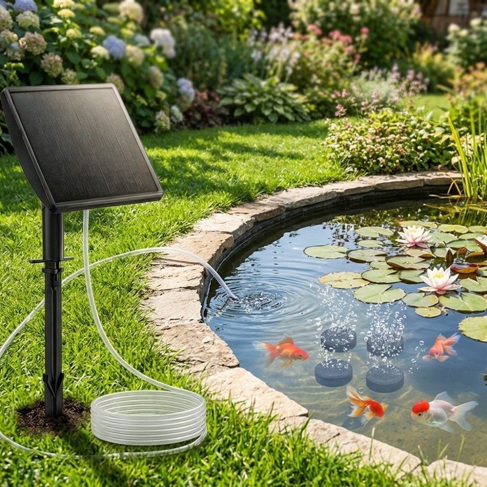 مضخة أكسجين تعمل بالطاقة الشمس - مراجعة Aquarium Fish Long وسعره