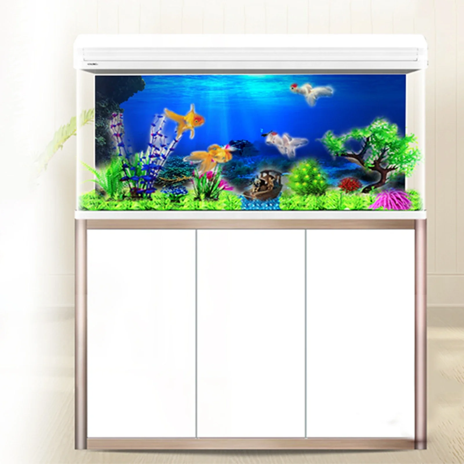 ملصق خلفية لحوض السمك ثلاثي ال - مراجعة Aquarium Fish Of The World وسعره