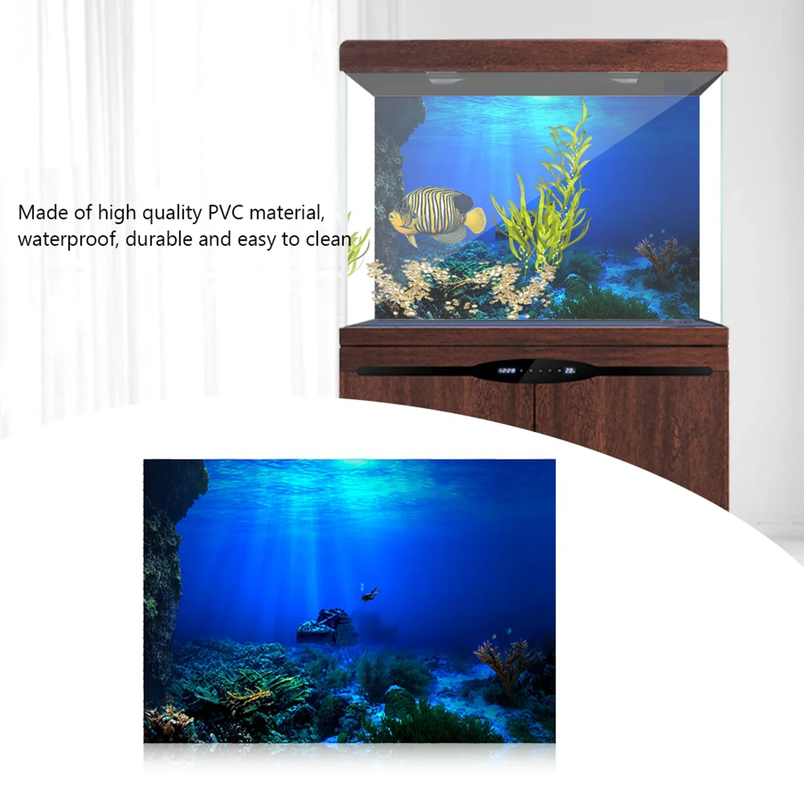 ملصق خلفية لحوض السمك ثلاثي ال - مراجعة Aquarium Fish Of The World وسعره