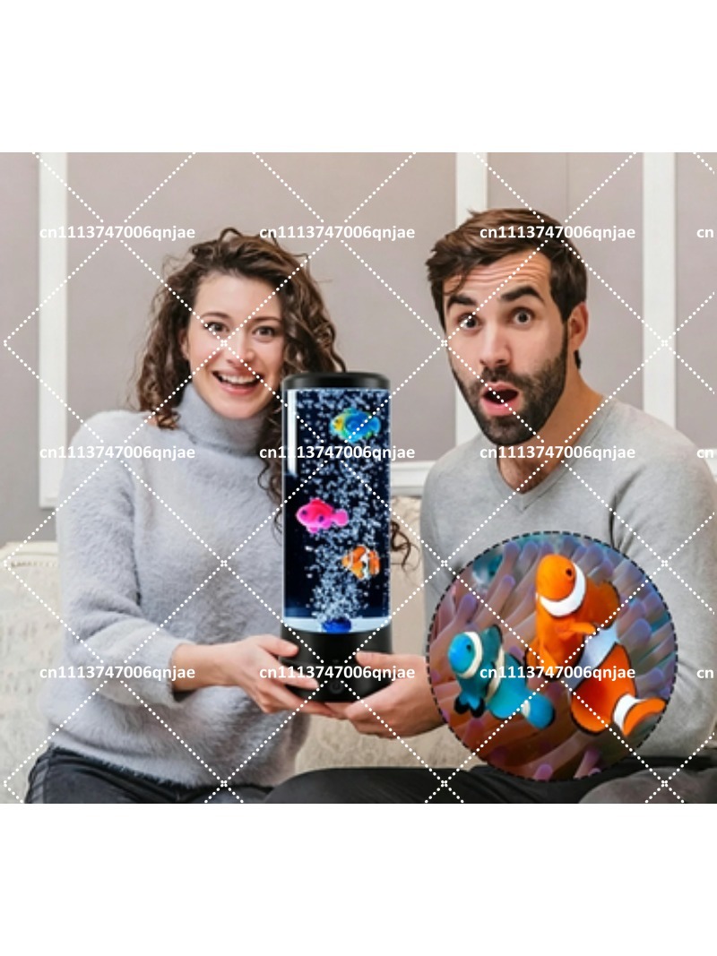 حوض سمك إلكتروني محاكي بإضاءة  - مراجعة Aquarium Fish Lamp وسعره