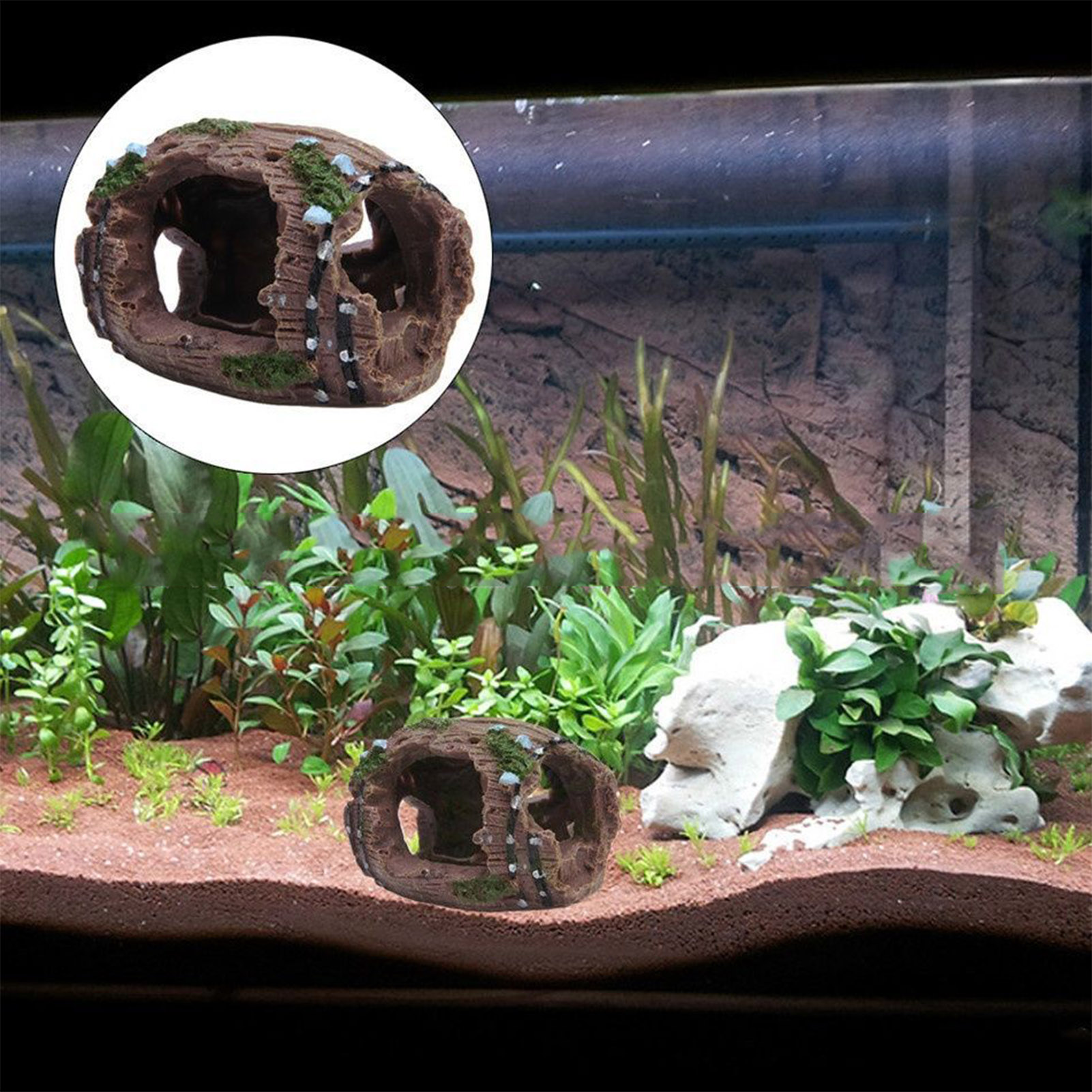 زينة حوض السمك من الراتنج، ديك - مراجعة Aquarium Fish Tank Price وسعره